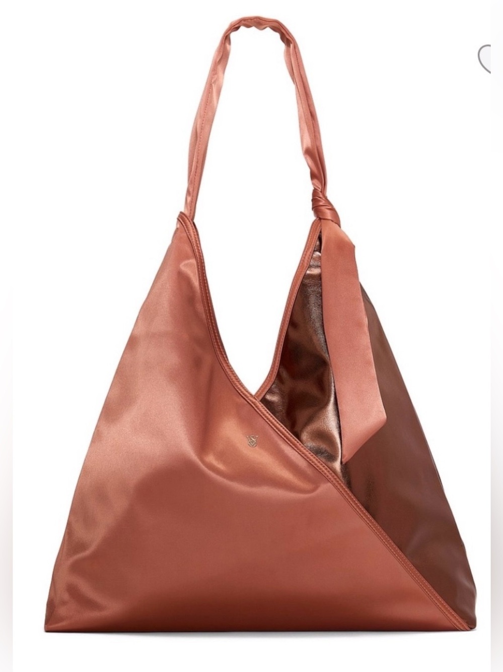 Victoria’s Secret Bare Nectar Satin Metallic Tote Bag NWT